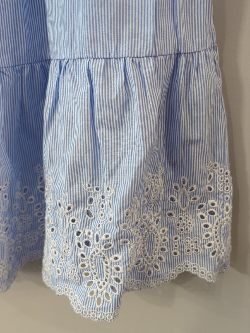 Calypso St. Barth Light Blue Sleeveless Eyelet Tiered Mini Dress Blue size M - Picture 4 of 10